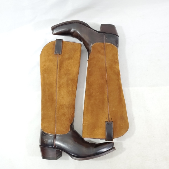 Vtg FRYE Womens Brown Suede Leather Riding Boots - Picture 6 of 12